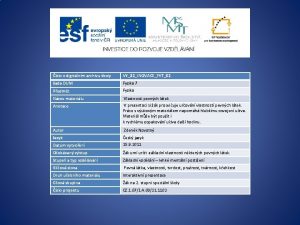 slo v digitlnm archivu koly VY32INOVACEFY 702 Sada