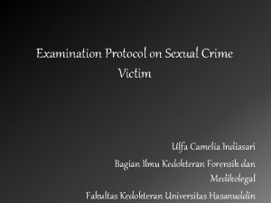 Examination Protocol on Sexual Crime Victim Ulfa Camelia