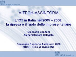 AITECHASSINFORM LICT in Italia nel 2005 2006 la