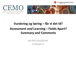 Vurdering og lring fr vi det til Assessment