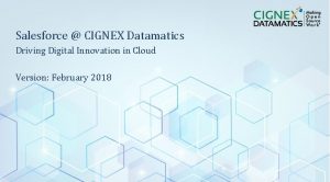 Salesforce CIGNEX Datamatics Driving Digital Innovation in Cloud
