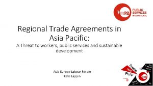 Regional Trade Agreements in Asia Pacific A Threat