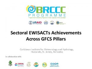 Sectoral EWISACTs Achievements Across GFCS Pillars Caribbean Institute