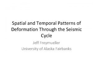 Spatial and Temporal Patterns of Deformation Through the