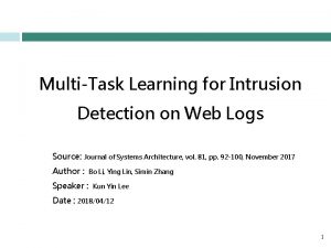 MultiTask Learning for Intrusion Detection on Web Logs