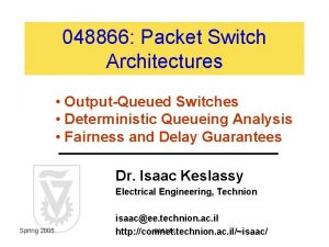 048866 Packet Switch Architectures OutputQueued Switches Deterministic Queueing