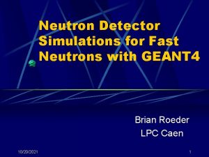 Neutron Detector Simulations for Fast Neutrons with GEANT