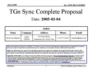 March 2005 doc IEEE 802 11 04888 r