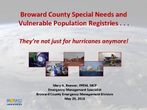 Broward County Special Needs and Vulnerable Population Registries
