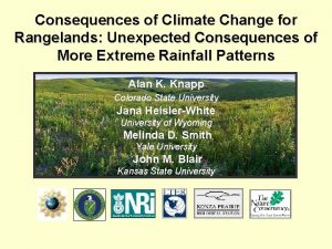 Consequences of Climate Change for Rangelands Unexpected Consequences