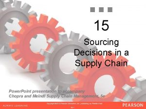 15 Sourcing Decisions in a Supply Chain Power