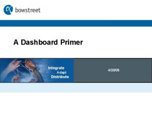 A Dashboard Primer Integrate Adapt Distribute 42005 2