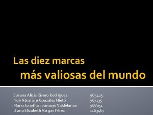 Las diez marcas ms valiosas del mundo Susana