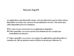 Runion Aqui FR Les applications oprationnelles temps rel