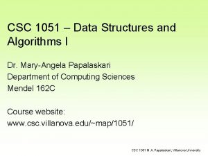CSC 1051 Data Structures and Algorithms I Dr