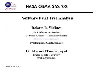 NASA OSMA SAS 02 Software Fault Tree Analysis