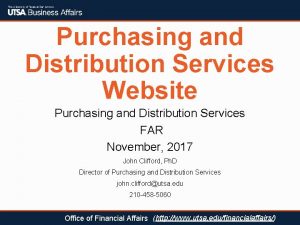 Purchasing and Distribution Services Website Purchasing and Distribution