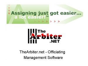 The Arbiter net Officiating Management Software Arbiter Net