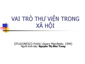 VAI TR TH ViN TRONG X HI IFLAUNESCO