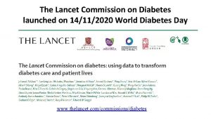 The Lancet Commission on Diabetes launched on 14112020