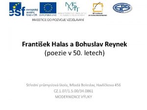 Frantiek Halas a Bohuslav Reynek poezie v 50