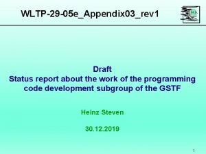 WLTP29 05 eAppendix 03rev 1 Draft Status report