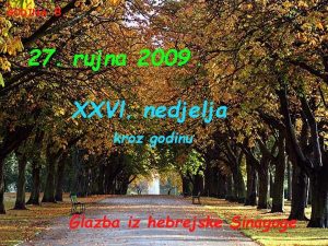 GODINA B 27 rujna 2009 XXVl nedjelja kroz