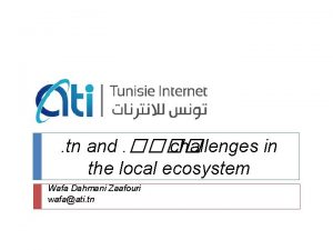 tn and challenges in the local ecosystem Wafa