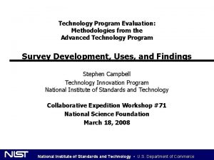 Technology Program Evaluation Methodologies from the Advanced Technology