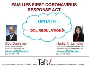 FAMILIES FIRST CORONAVIRUS RESPONSE ACT UPDATE DOL REGULATIONS