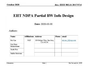 October 2020 doc IEEE 802 11 201747 r