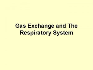 Gas Exchange and The Respiratory System Gas Exchange