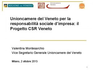 Unioncamere del Veneto per la responsabilit sociale dimpresa