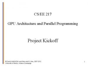 CSEE 217 GPU Architecture and Parallel Programming Project