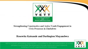 Strengthening Constructive and Active Youth Engagement in Civic