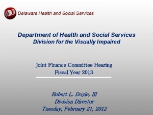 Department of Health and Social Services Division for