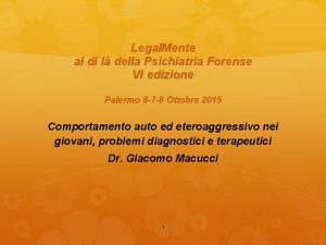 Legal Mente al di l della Psichiatria Forense