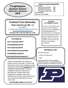 Mathematics Department Grading Policy Poughkeepsie Summer School Mathematics