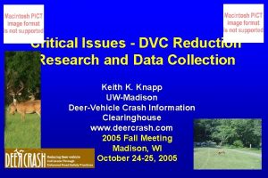 Critical Issues DVC Reduction Research and Data Collection