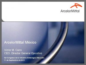 Arcelor Mittal Mxico Vctor M Cairo CEO Director