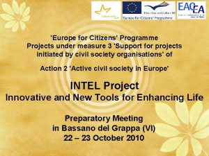 Europe for Citizens Programme Projects under measure 3