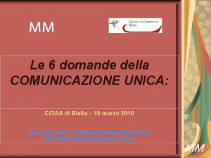 MM Le 6 domande della COMUNICAZIONE UNICA CCIAA