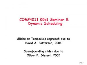 COMP 4211 05 s 1 Seminar 3 Dynamic