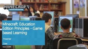 Minecraft Education Edition Principles Game based Learning Minecraft