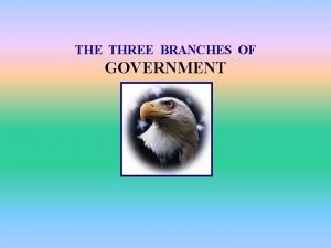 THE THREE BRANCHES OF GOVERNMENT United states government