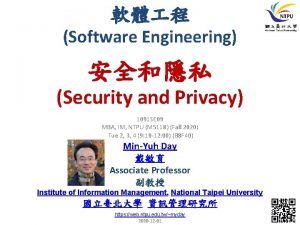 Software Engineering Security and Privacy 1091 SE 09