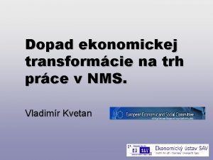 Dopad ekonomickej transformcie na trh prce v NMS