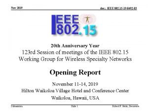 Nov 2019 doc IEEE 802 15 19 0492