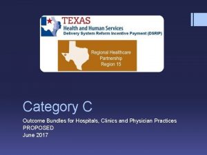 Category C Outcome Bundles for Hospitals Clinics and