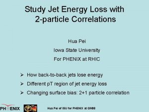 Study Jet Energy Loss with 2 particle Correlations